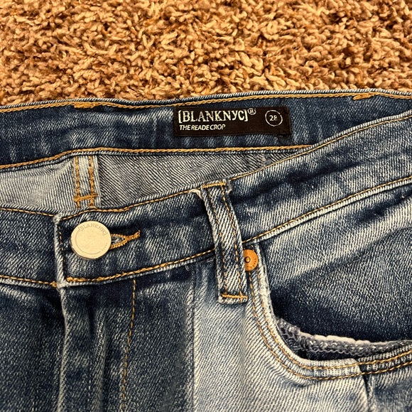 Blank NYC The Reade Crop Patchwork Raw Hem Jeans - Picture 8 of 11